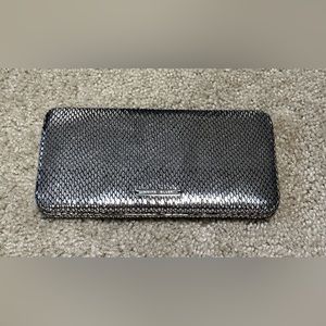 *GENTLY USED* White House Black Market Clutch Long Wallet Black And Silver